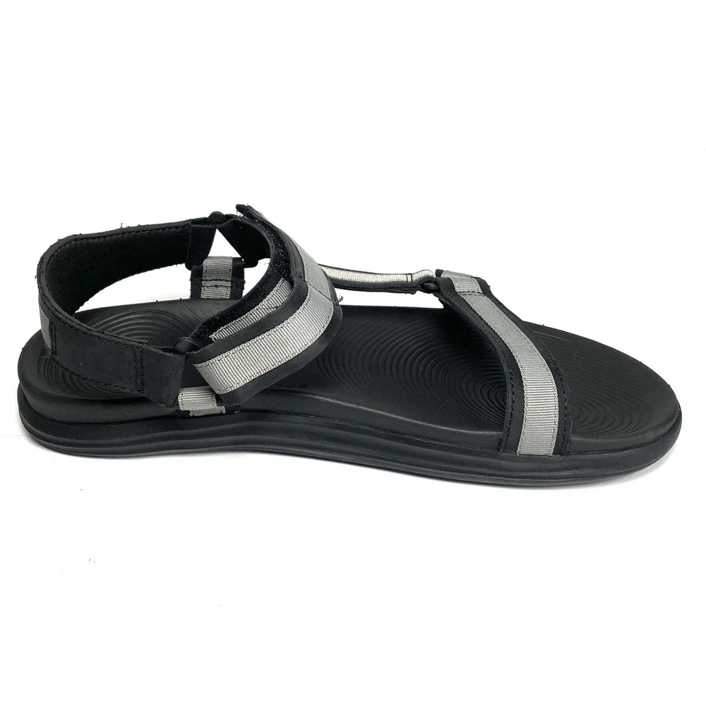 Sperry Regatta Mens Sandals Black/Gray Leather/Canvas Size 10 M NEW